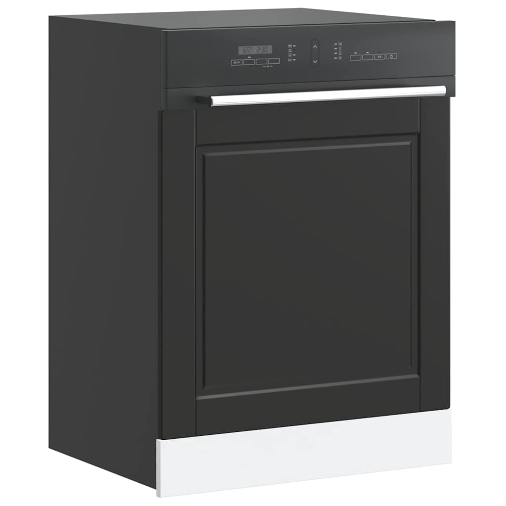 Dishwasher Panel "Porto" Black 60x1,5x67 cm Engineered Wood