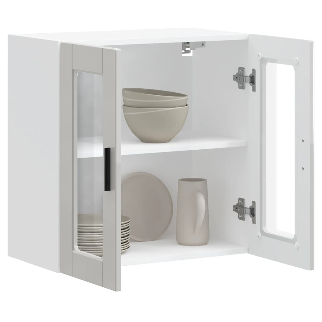 Kitchen Wall Cabinet with Glass Door "Porto" High Gloss White