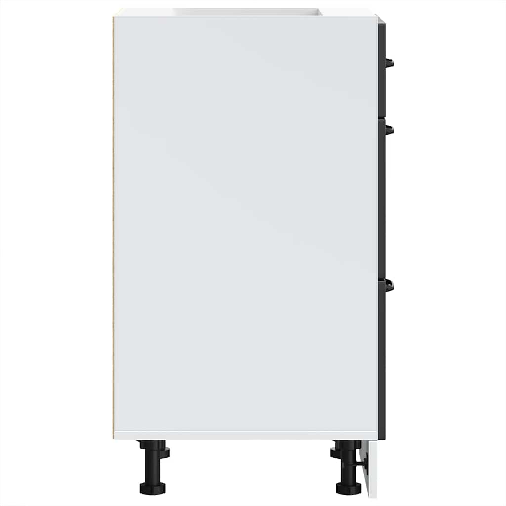 Kitchen Base Cabinet "Lucca" Black Engineered Wood