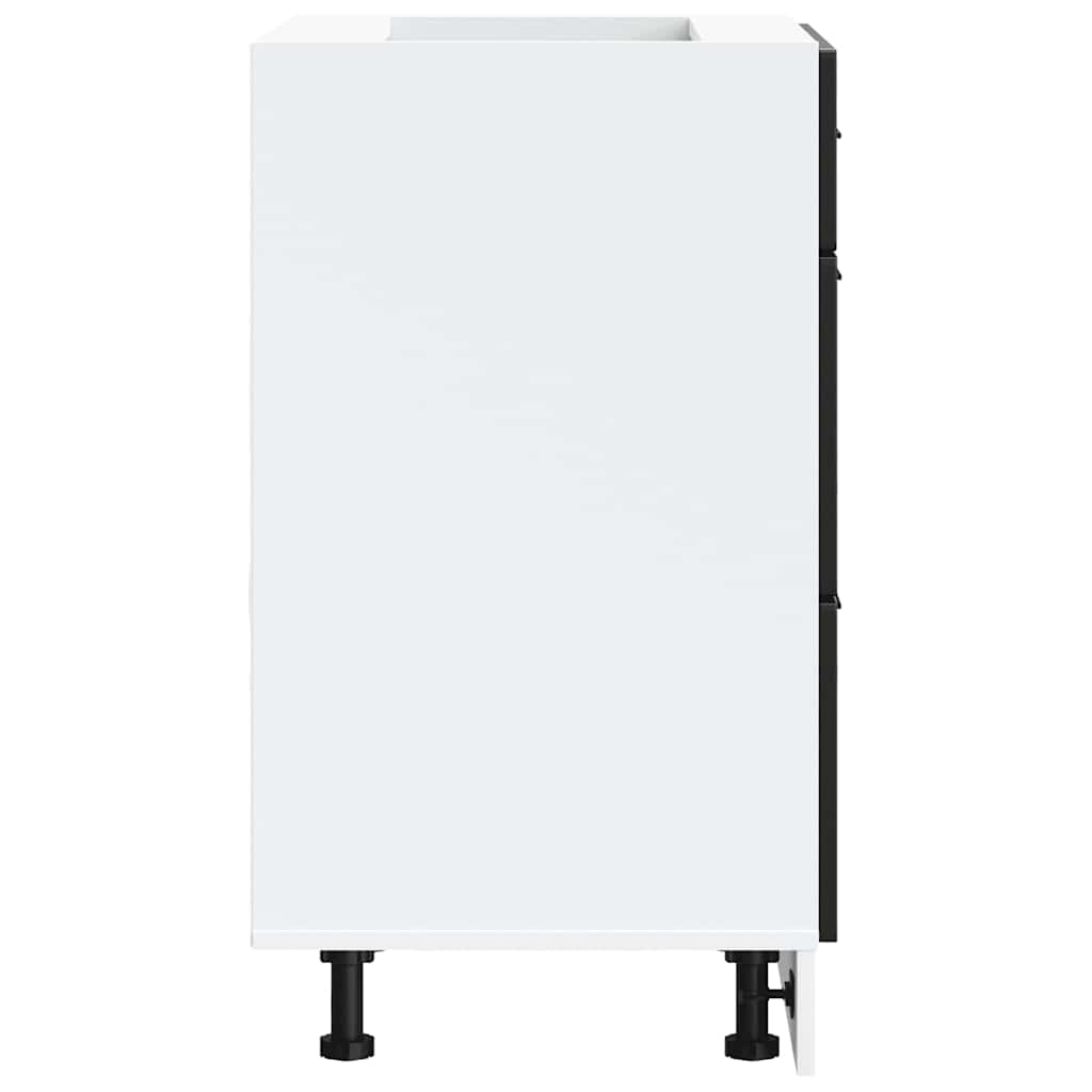 Kitchen Base Cabinet "Porto" Black Engineered Wood