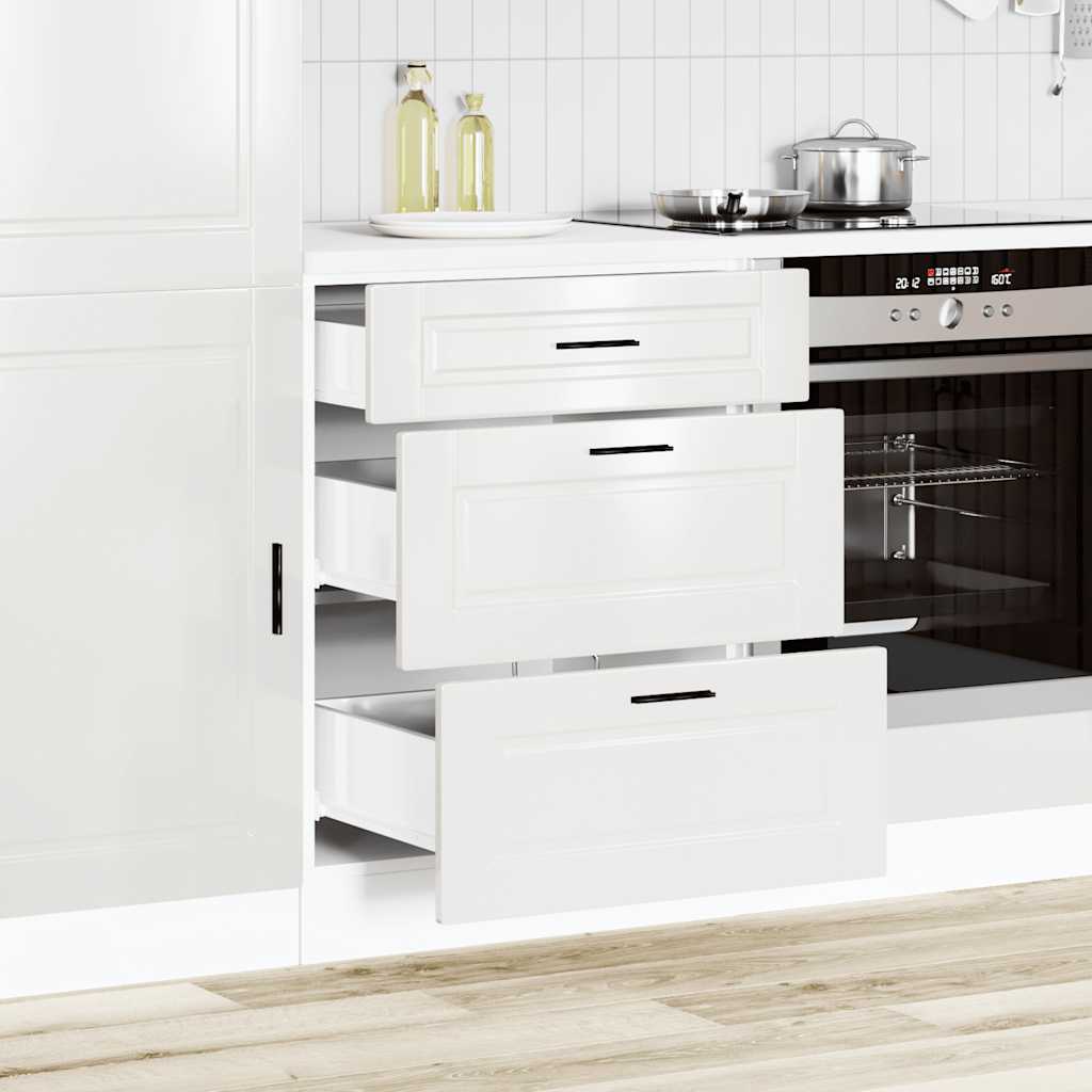Kitchen Base Cabinet "Porto" High Gloss White Engineered Wood