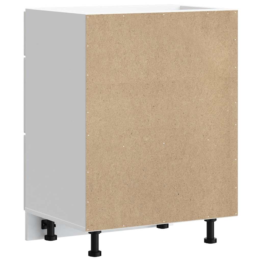 Kitchen Base Cabinet "Porto" High Gloss White Engineered Wood