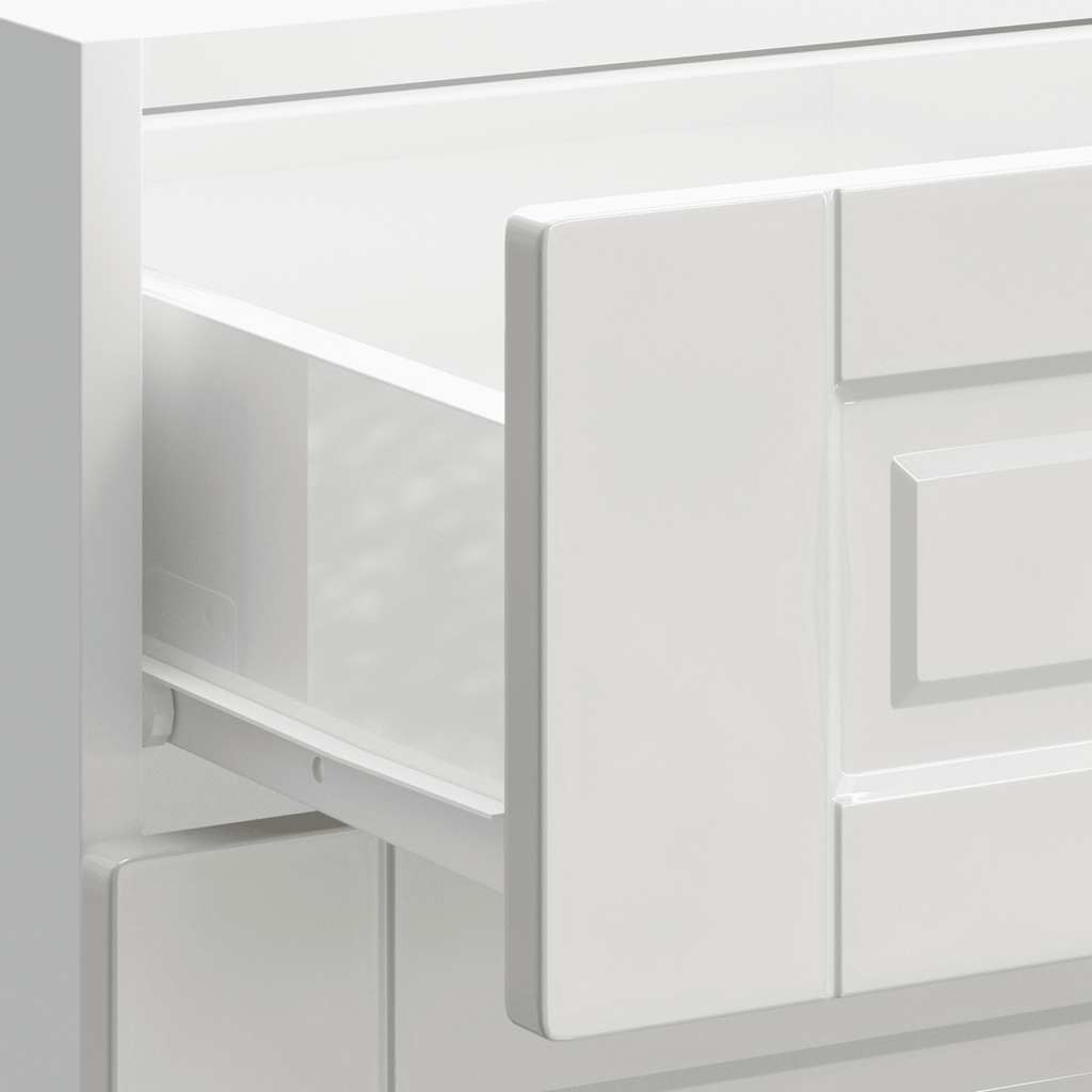 Kitchen Base Cabinet "Porto" High Gloss White Engineered Wood