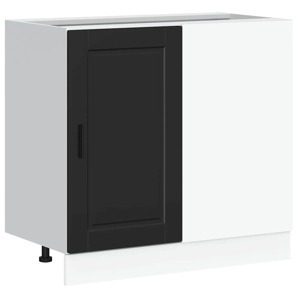 Kitchen Base Cabinet "Porto" Black Engineered Wood