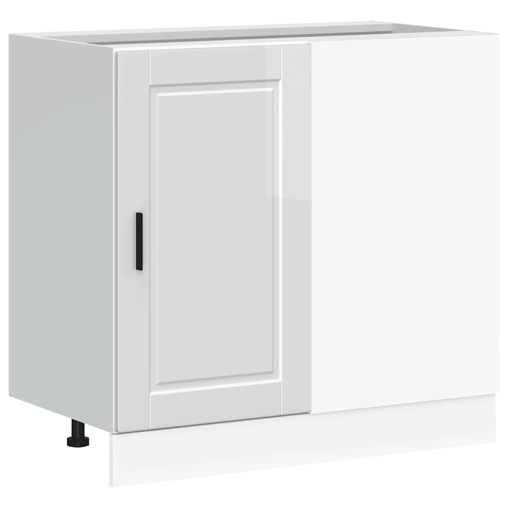 Kitchen Base Cabinet "Porto" High Gloss White Engineered Wood