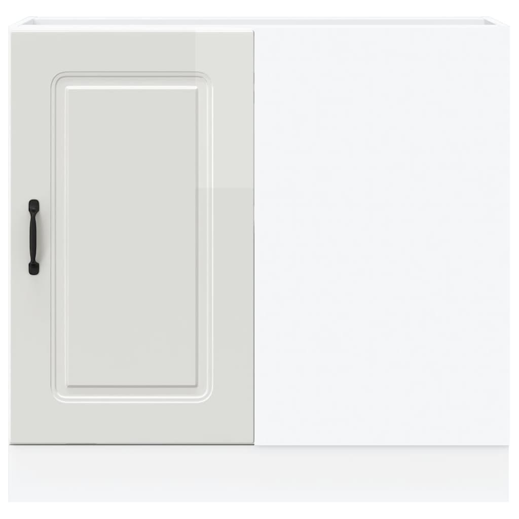 Kitchen Base Cabinet "Kalmar" High Gloss White Engineered Wood