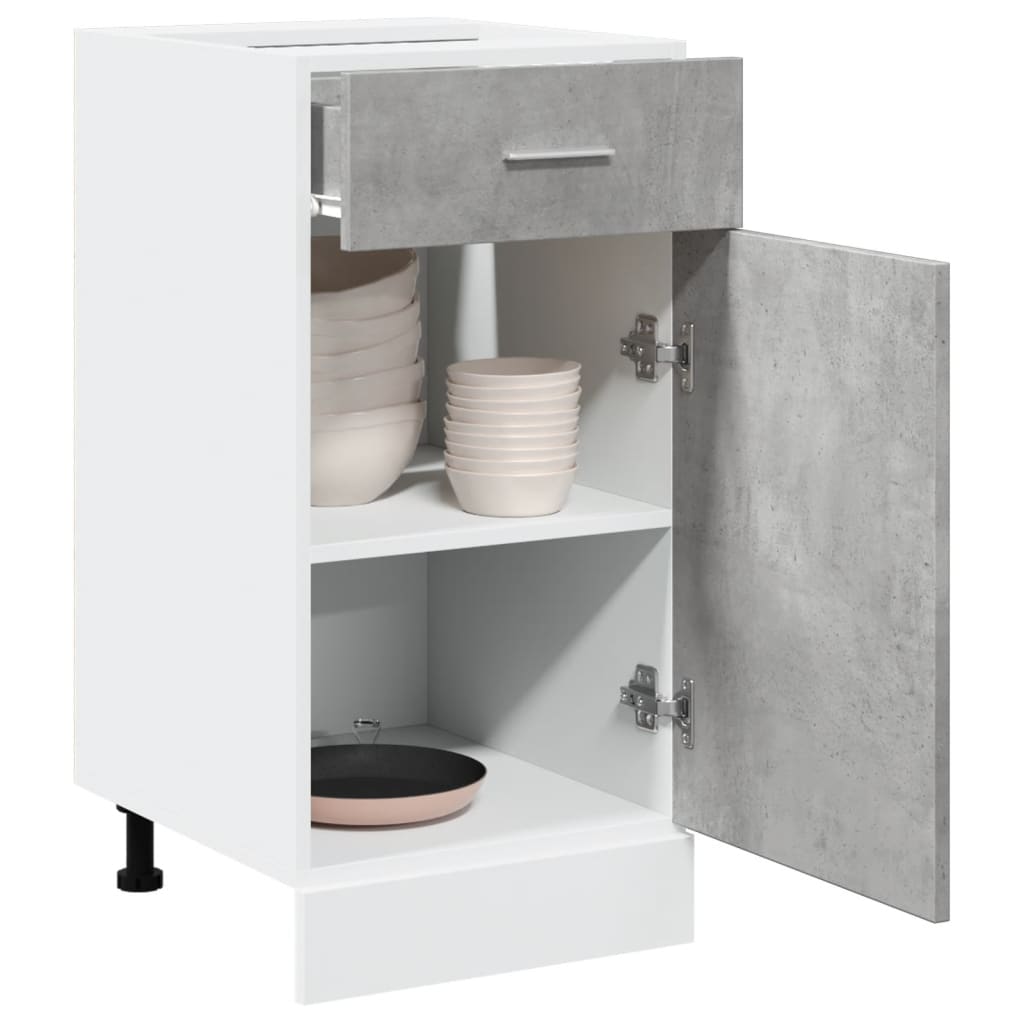 Drawer Bottom Cabinet Lyon Concrete Grey 40x46x81.5 cm Engineered Wood