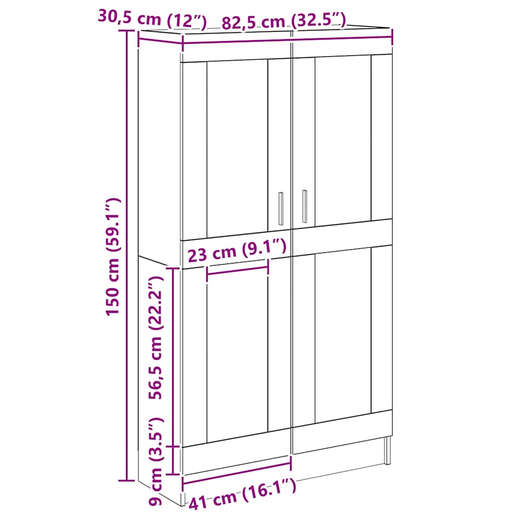 Book Cabinet Artisan Oak 82,5x30,5x150 cm Engineered Wood