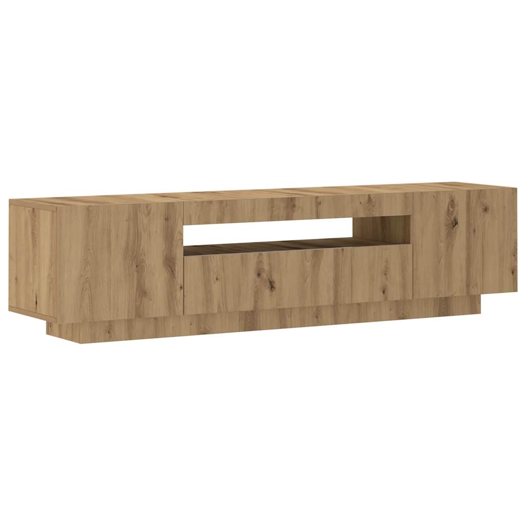 TV Cabinet with LED Lights Artisian Oak 160x35x40 cm