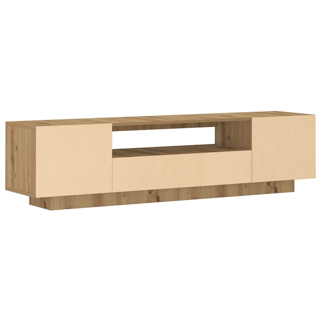 TV Cabinet with LED Lights Artisian Oak 160x35x40 cm