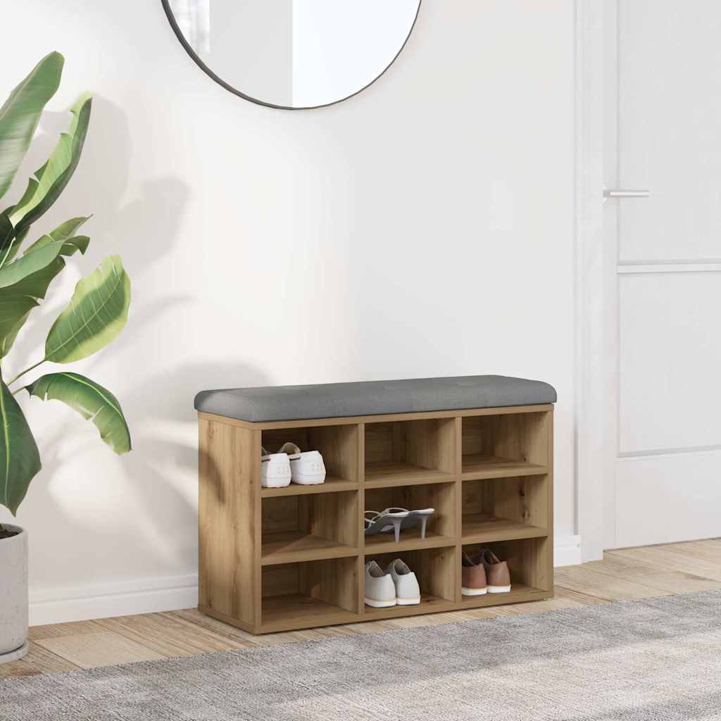 Shoe Bench Artisan Oak 82x32x50 cm Engineered Wood