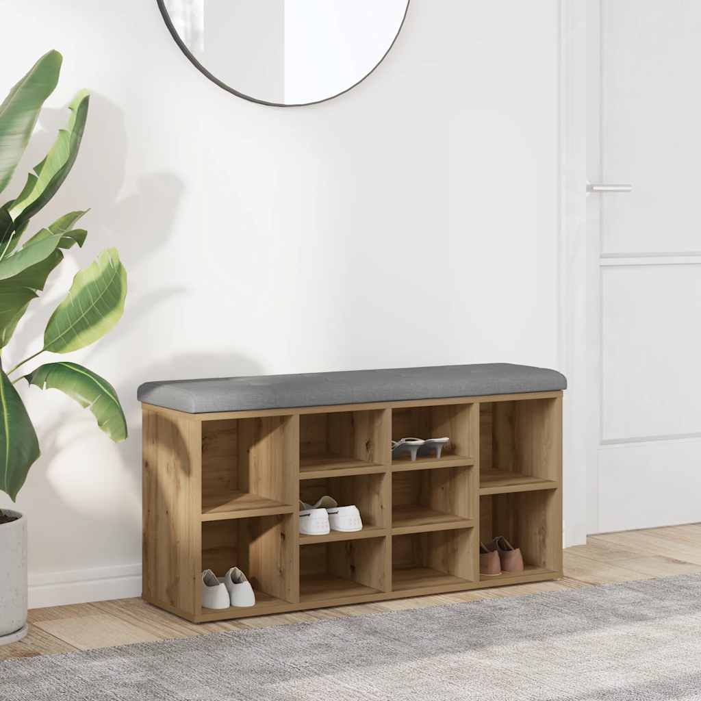 Shoe Bench Artisan Oak 102x32x50 cm Engineered Wood