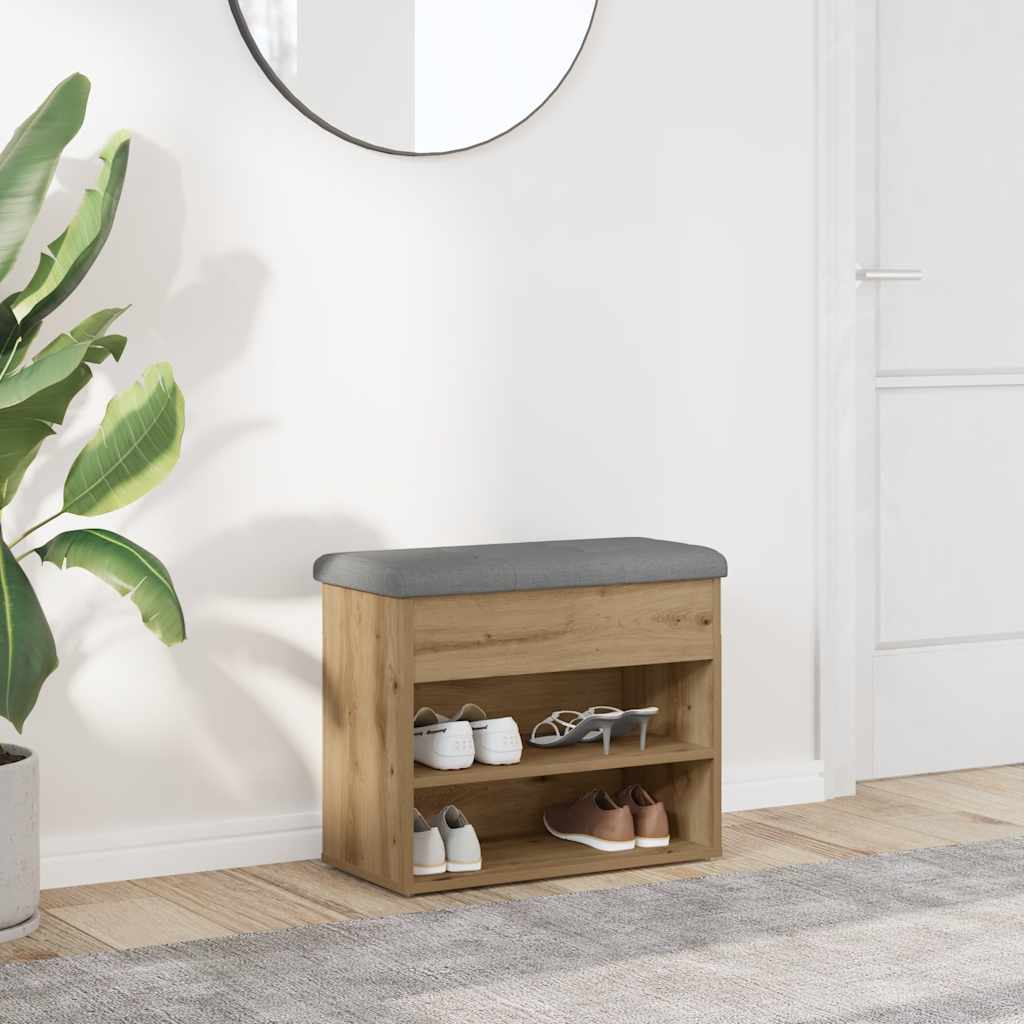 Shoe Bench Artisan Oak 62x32x50 cm Engineered Wood