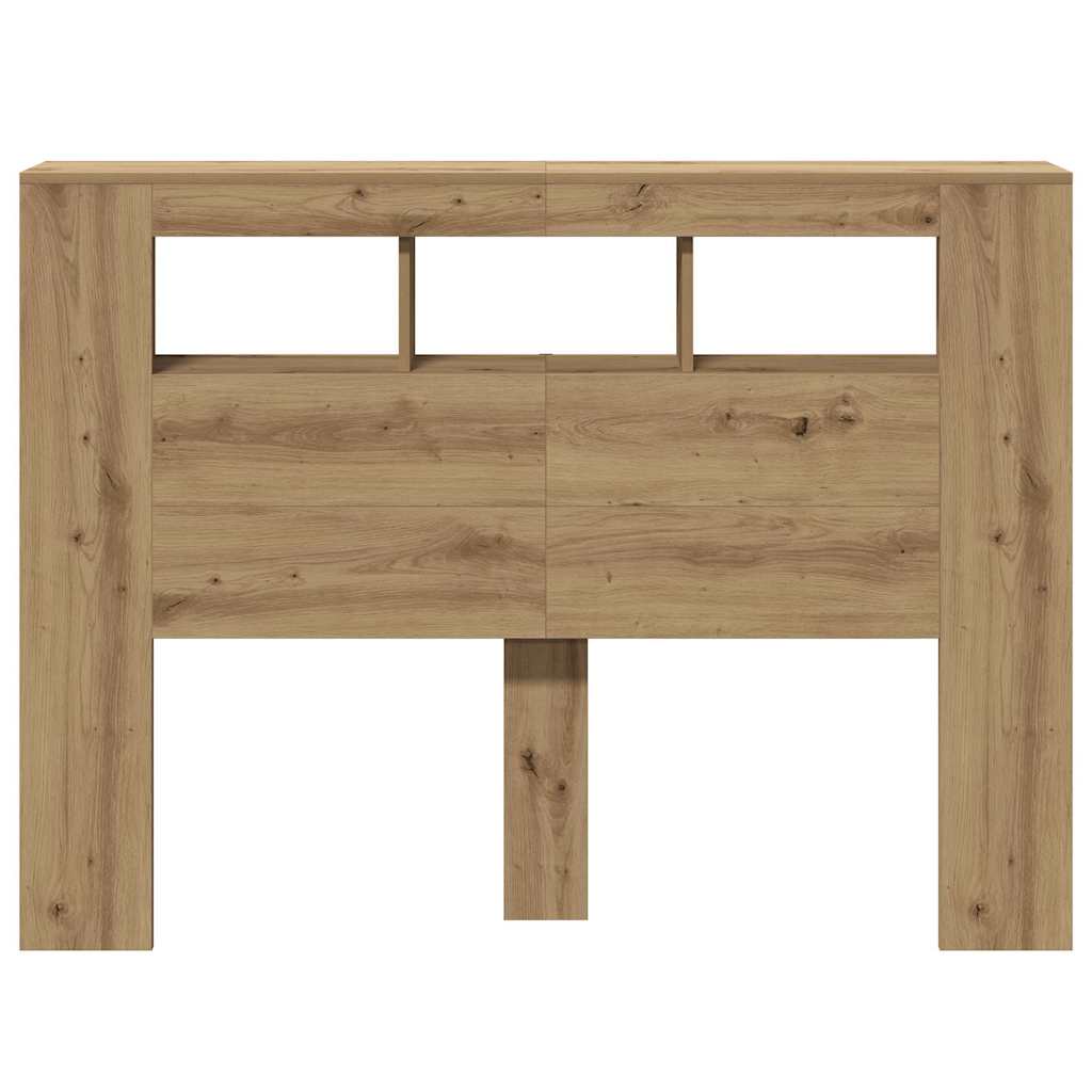 LED Headboard Artisan Oak 140x18.5x103.5 cm Engineered Wood