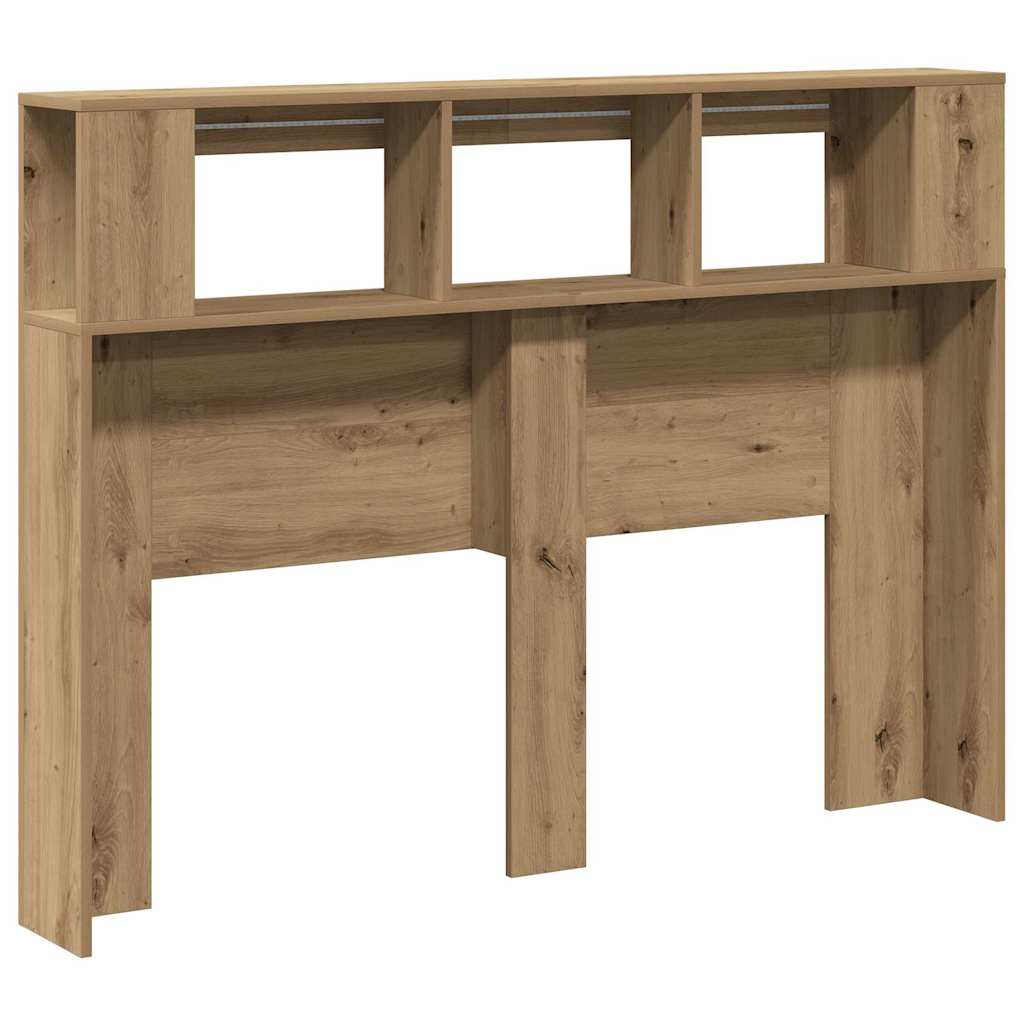 LED Headboard Artisan Oak 140x18.5x103.5 cm Engineered Wood