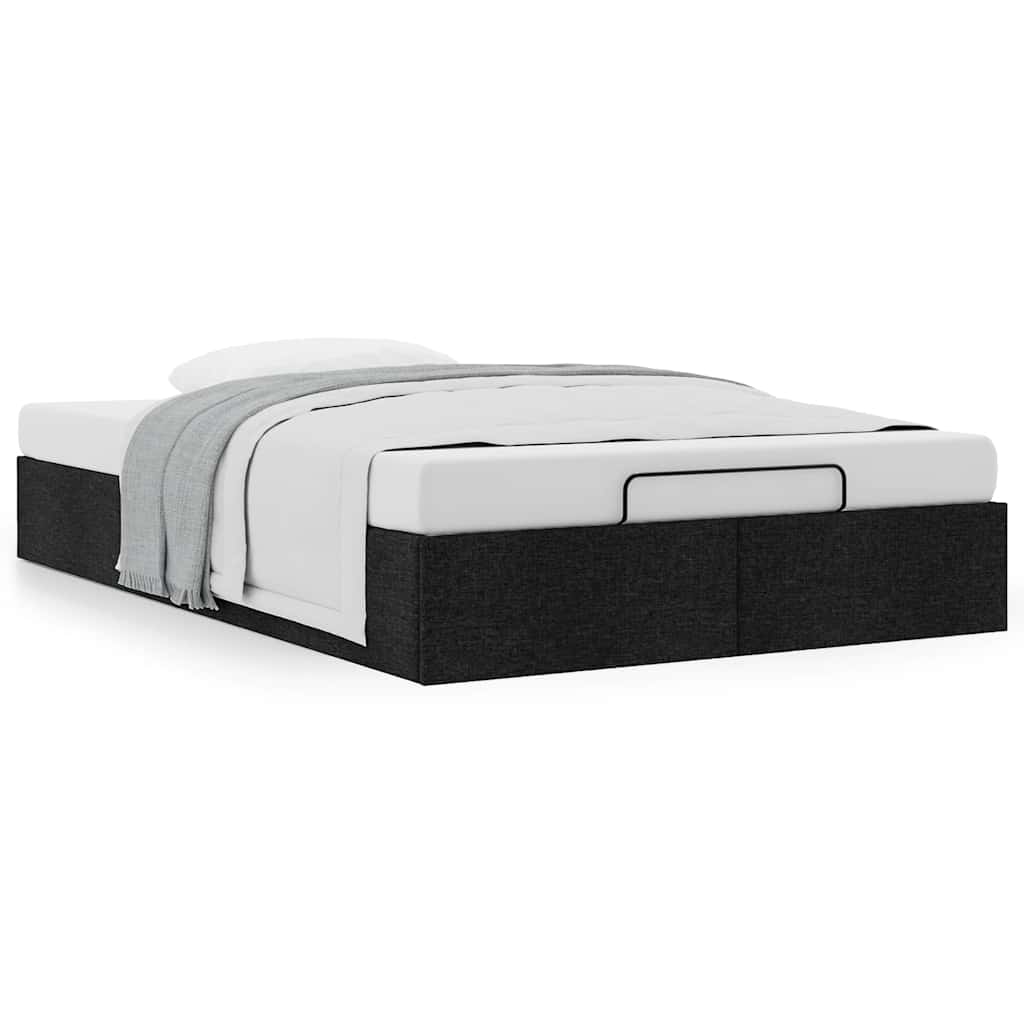 Ottoman Storage Bed Frame without Mattress Black King Single Fabric
