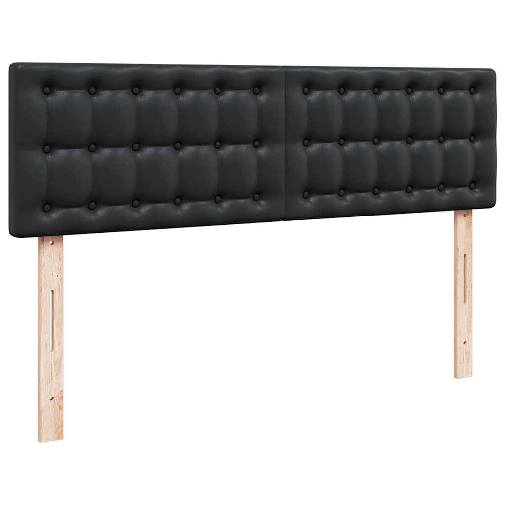 Ottoman Bed with Mattress Black Queen Faux Leather