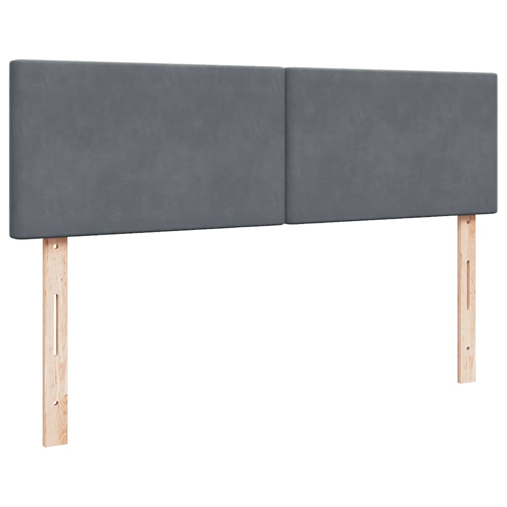 Ottoman Bed with Mattress & LEDs Dark Grey Double Velvet