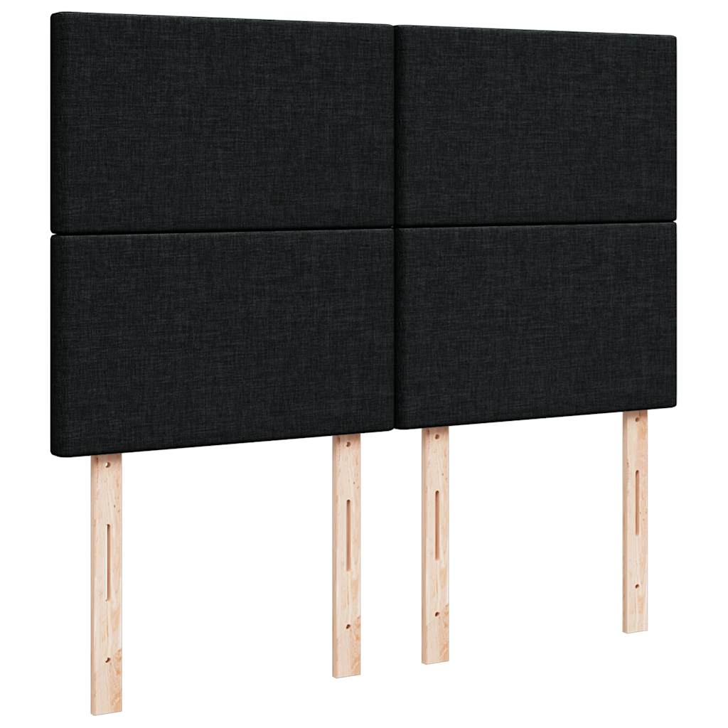 Ottoman Bed with Mattress Black Queen Fabric