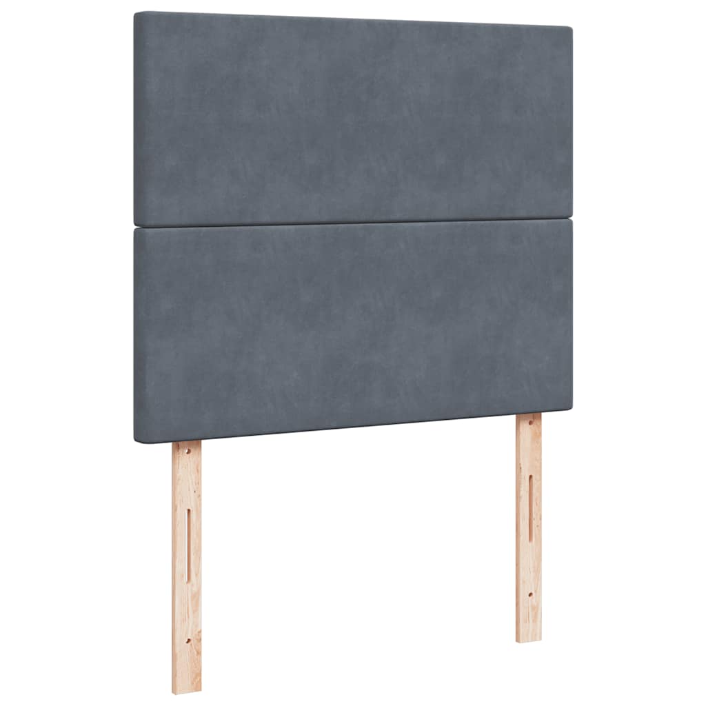 Ottoman Bed with Mattresses Dark Grey King Single Velvet