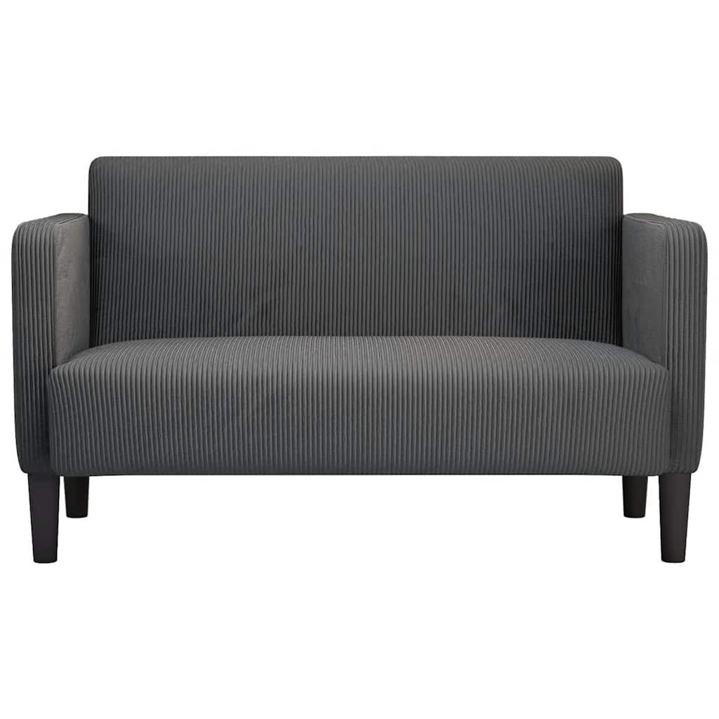 Loveseat Sofa Dark Grey 109 cm Corduroy Fabric