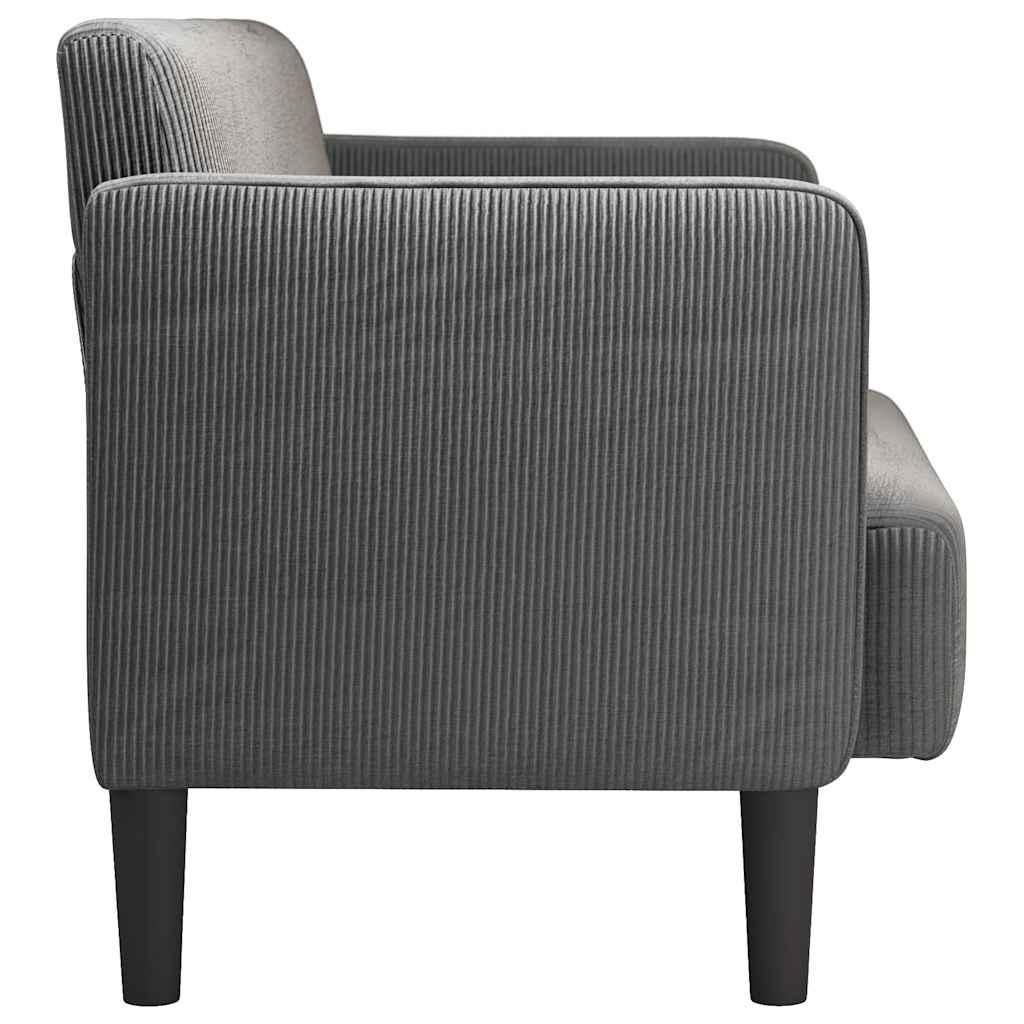 Loveseat Sofa Dark Grey 109 cm Corduroy Fabric