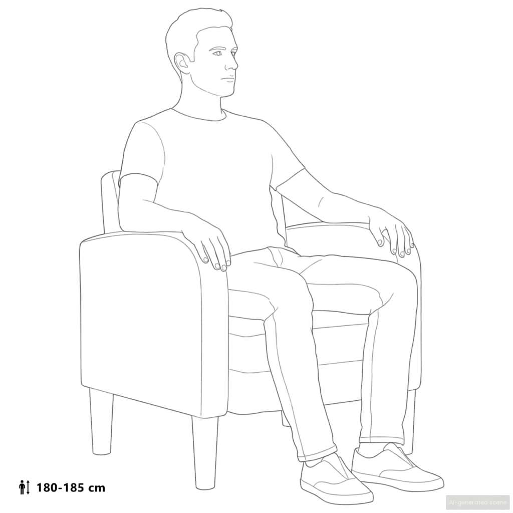 Sofa Chair with Armrests Black 54 cm Faux Leather