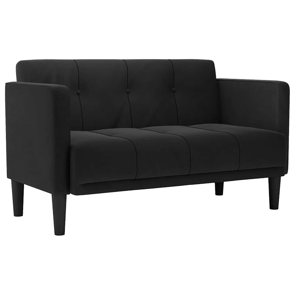 Loveseat Sofa Black 111 cm Velvet