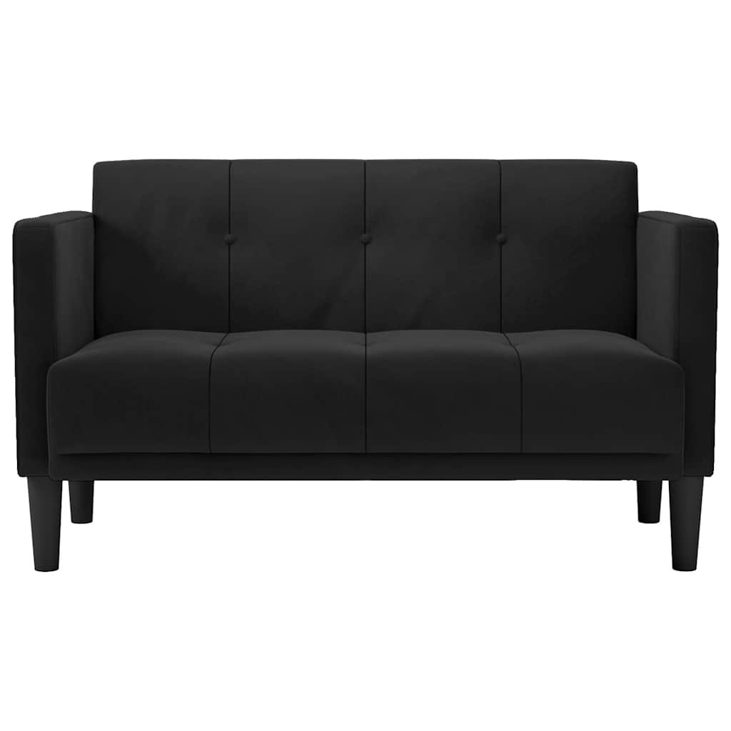 Loveseat Sofa Black 111 cm Velvet