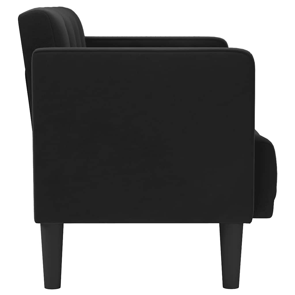 Loveseat Sofa Black 111 cm Velvet