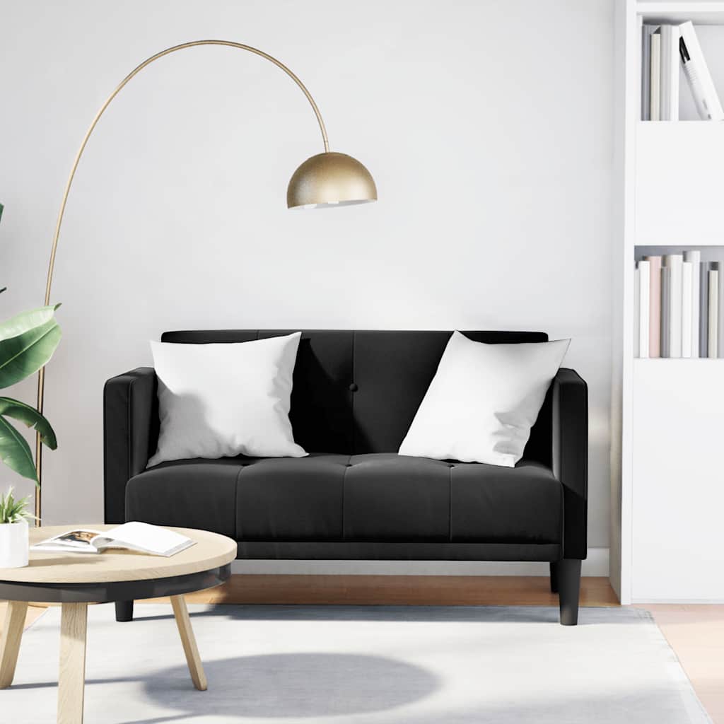 Loveseat Sofa Black 111 cm Velvet