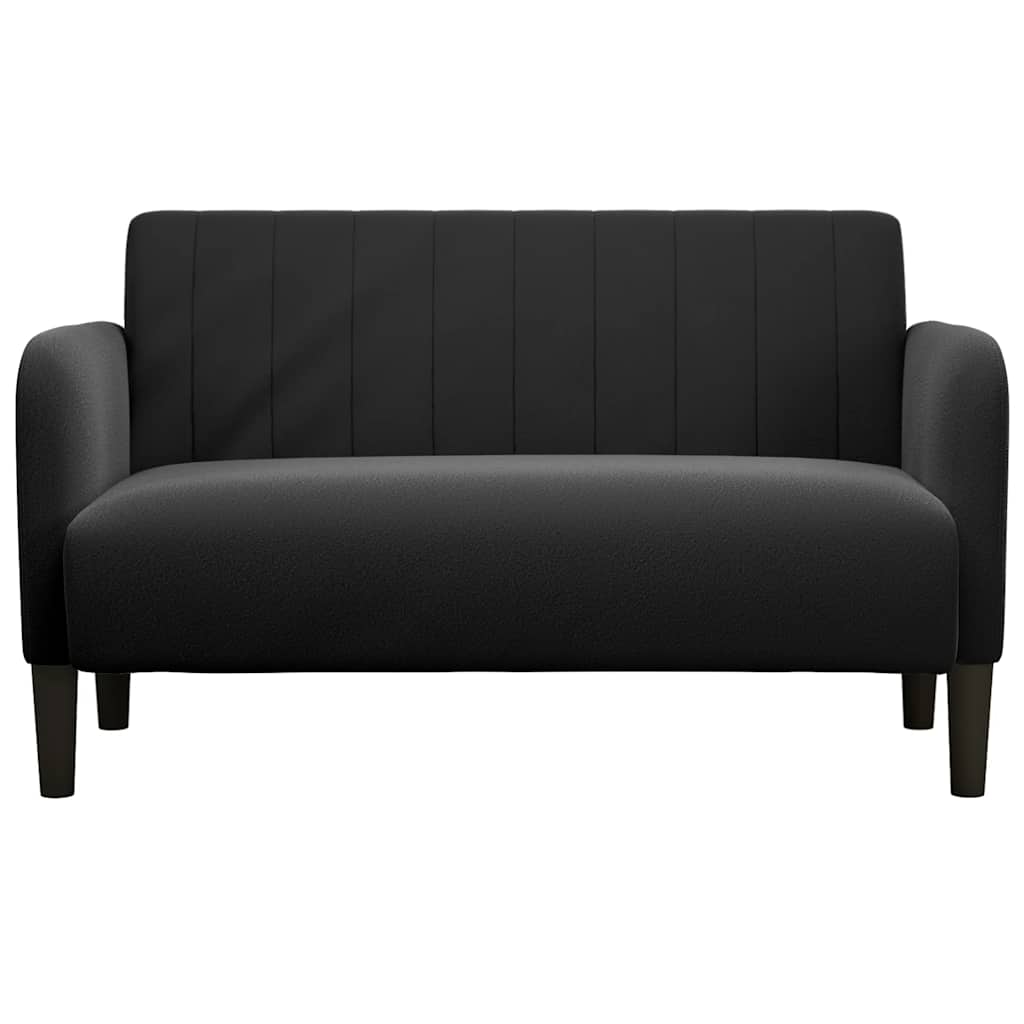 Loveseat Sofa Black 109 cm Velvet