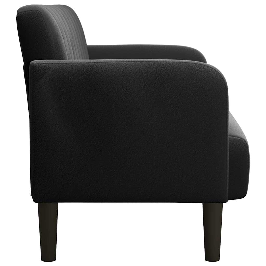Loveseat Sofa Black 109 cm Velvet