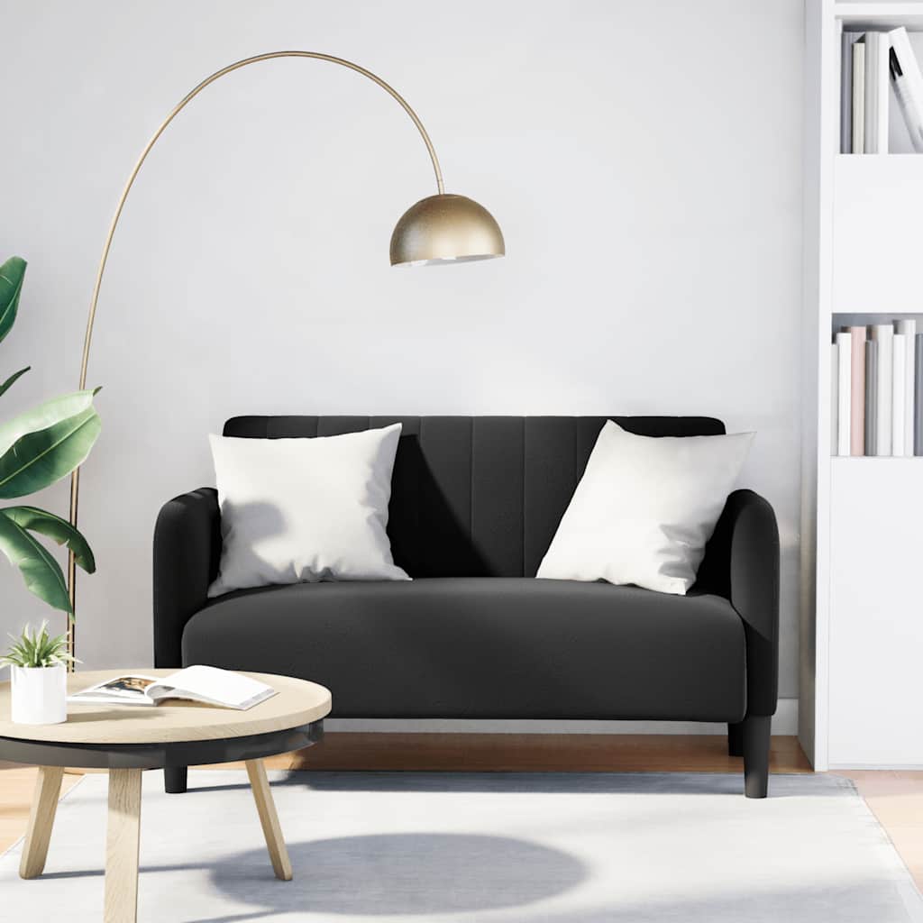 Loveseat Sofa Black 109 cm Velvet