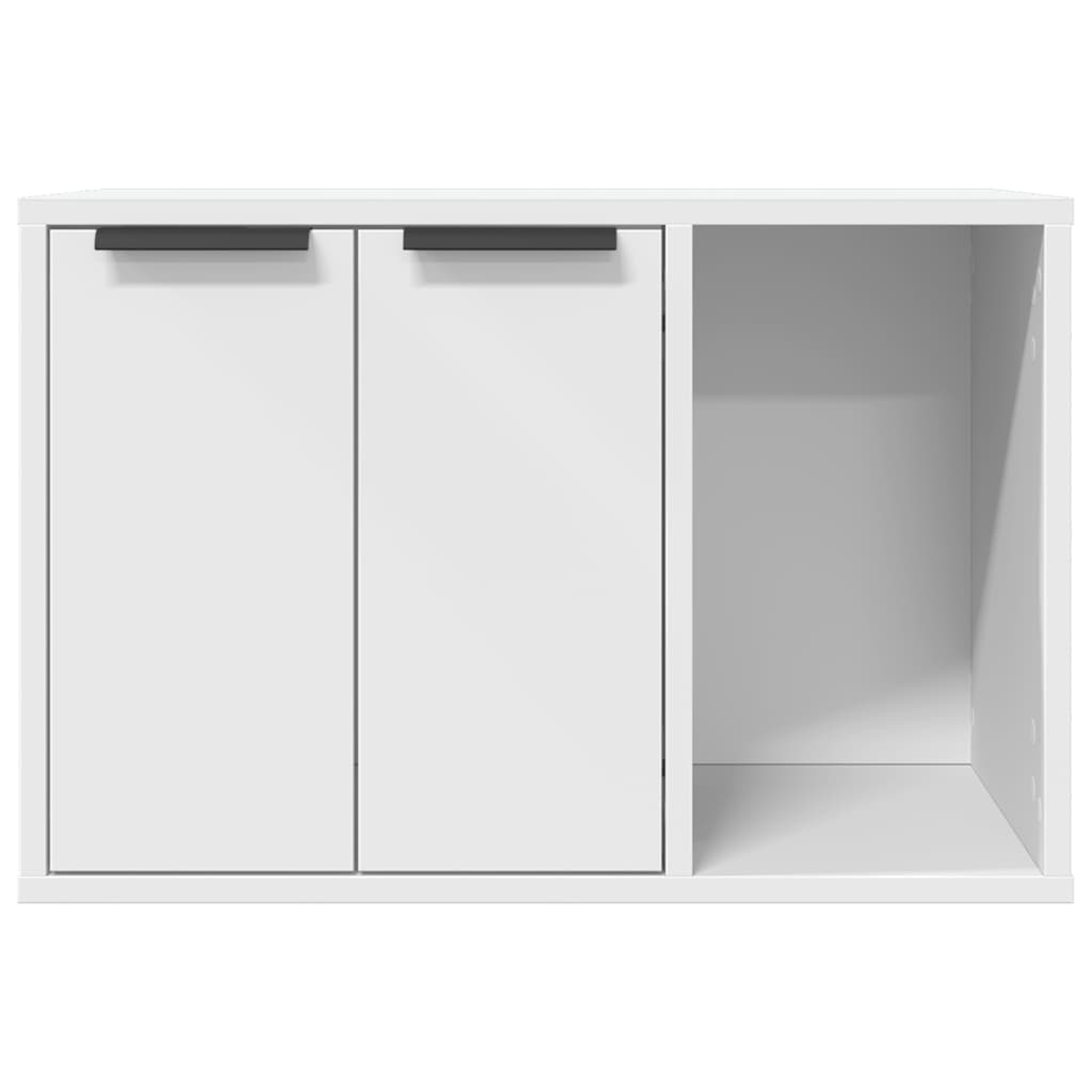 Cat Litter Box Enclosure White 60x40x40 cm Engineered Wood