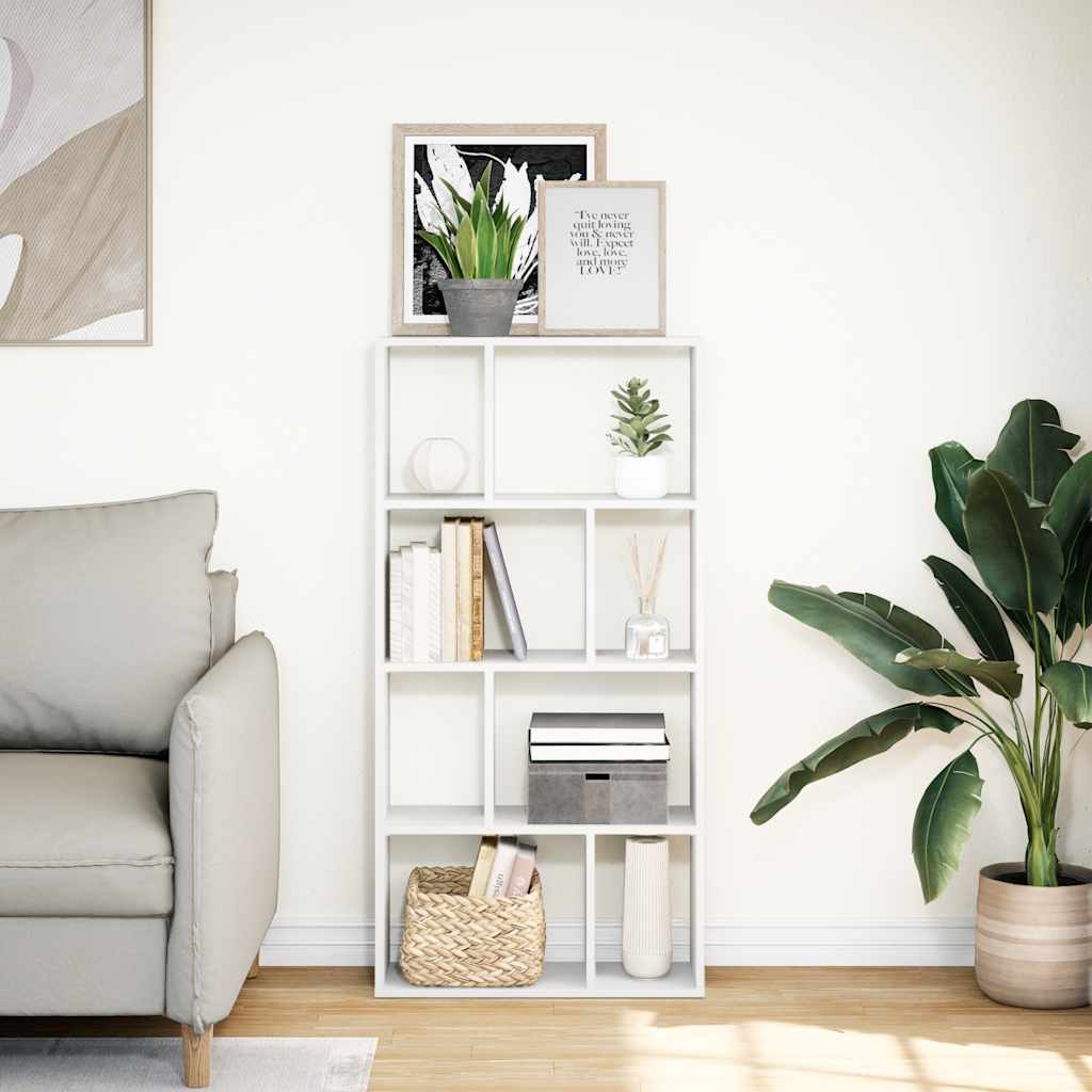 Bookcase White 60x20x120.5 cm Engineered Wood