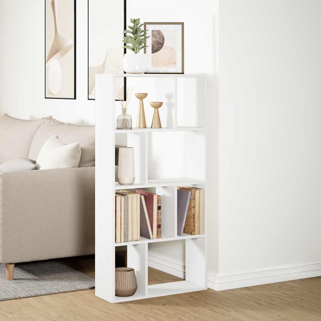 Bookcase White 60x20x120.5 cm Engineered Wood