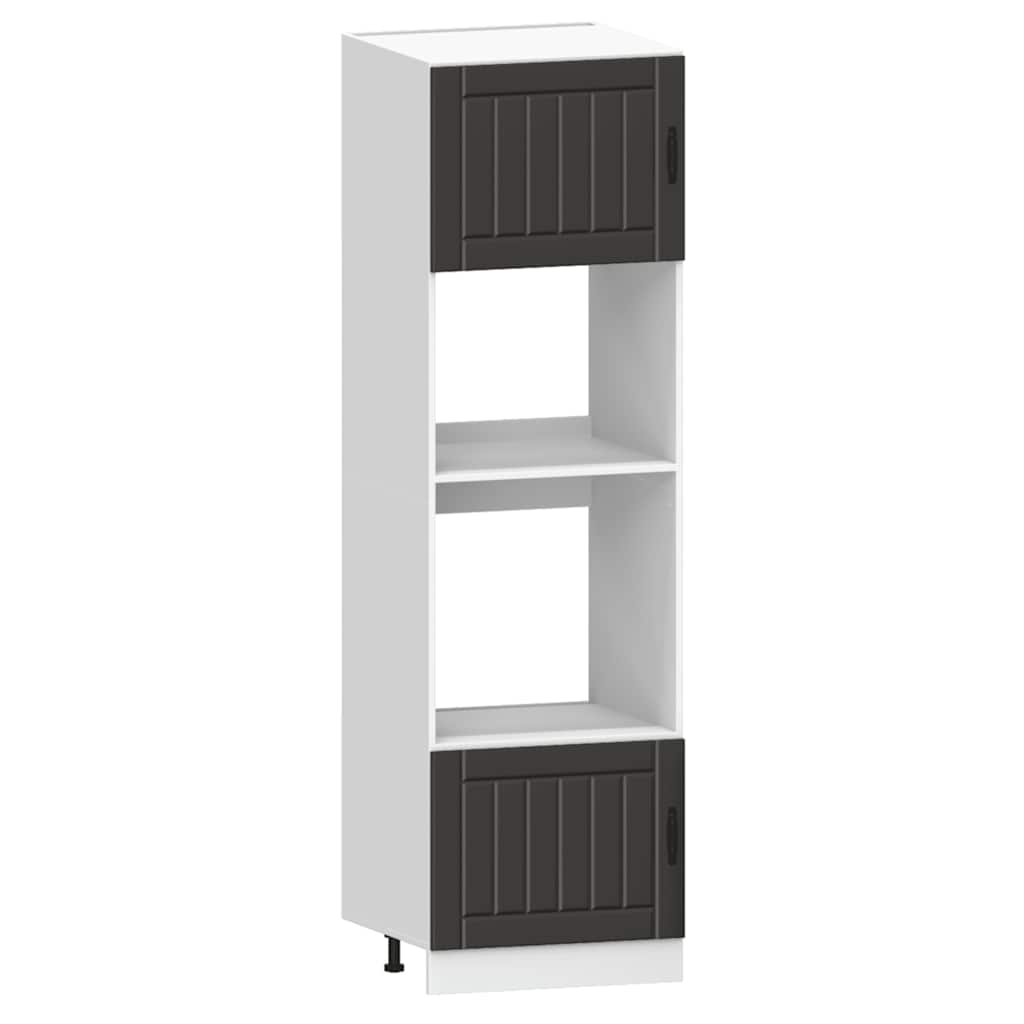7 Piece Kitchen Cabinet Set "Kalmar" Black Engineered Wood