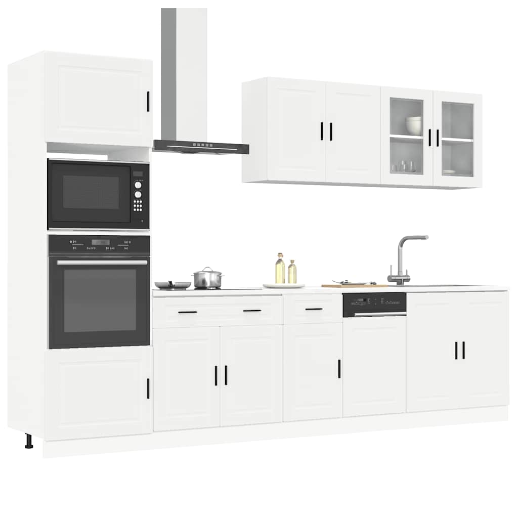 7 Piece Kitchen Cabinet Set Porto White Engineered Wood