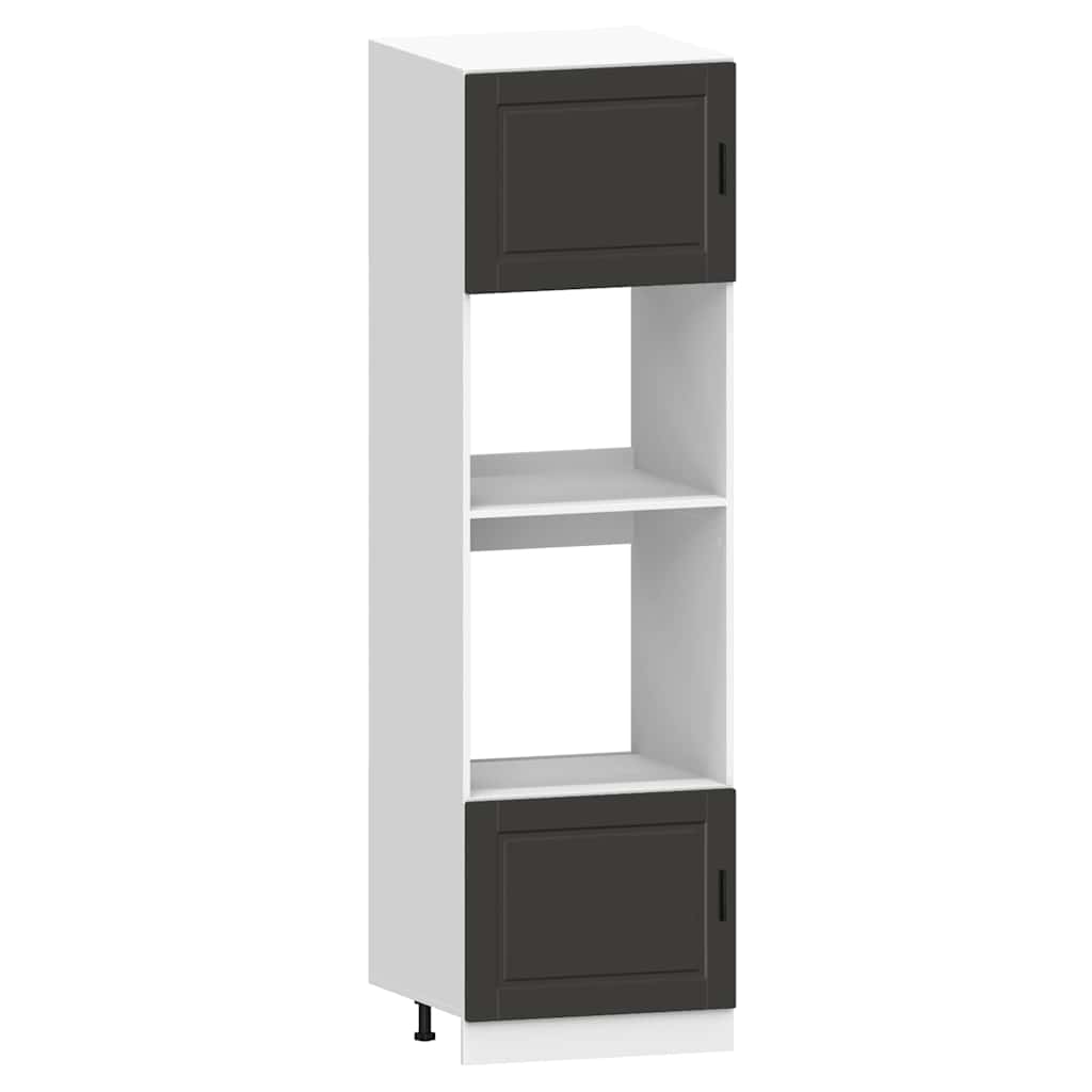 7 Piece Kitchen Cabinet Set "Porto" Black Engineered Wood