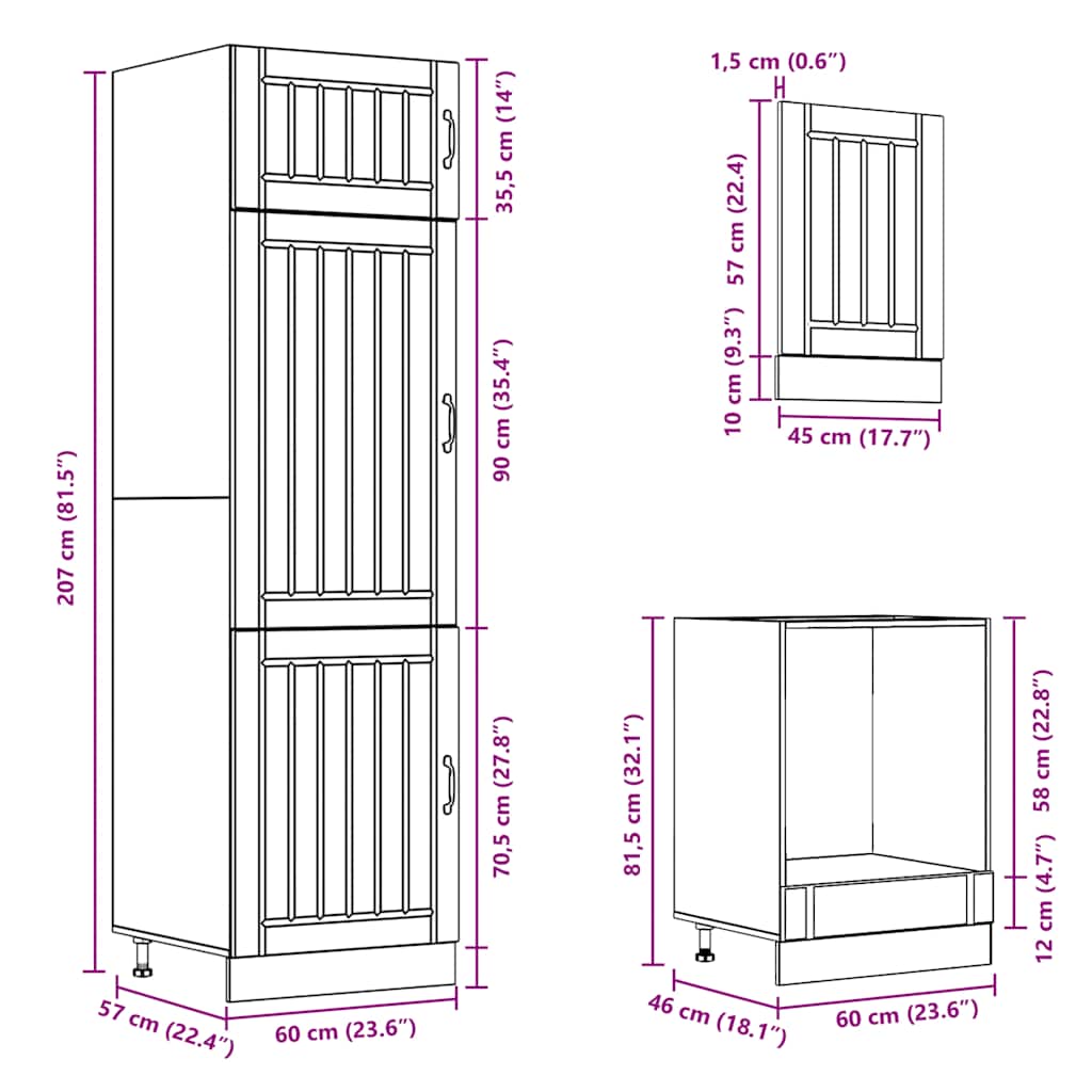 7 Piece Kitchen Cabinet Set Lucca White Engineered Wood