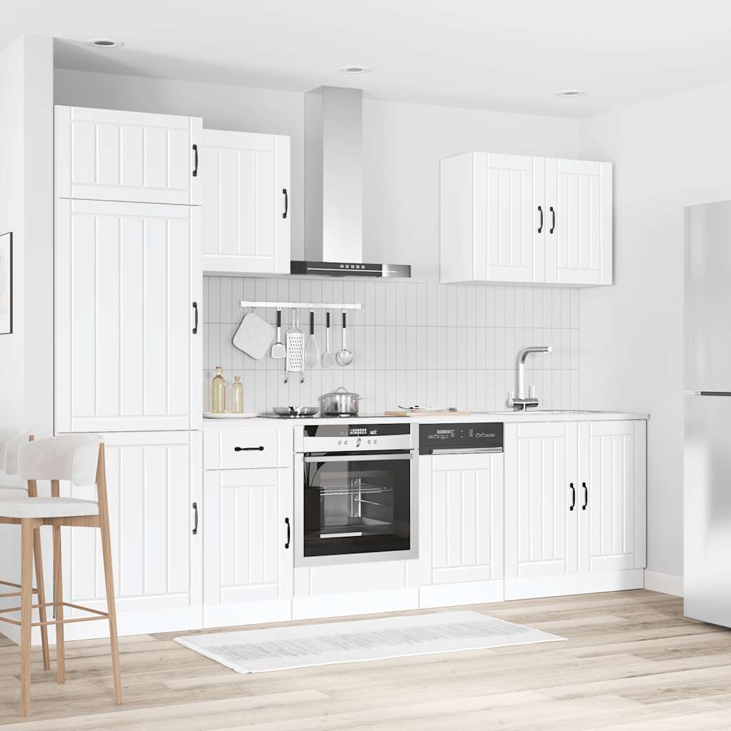 7 Piece Kitchen Cabinet Set Lucca White Engineered Wood