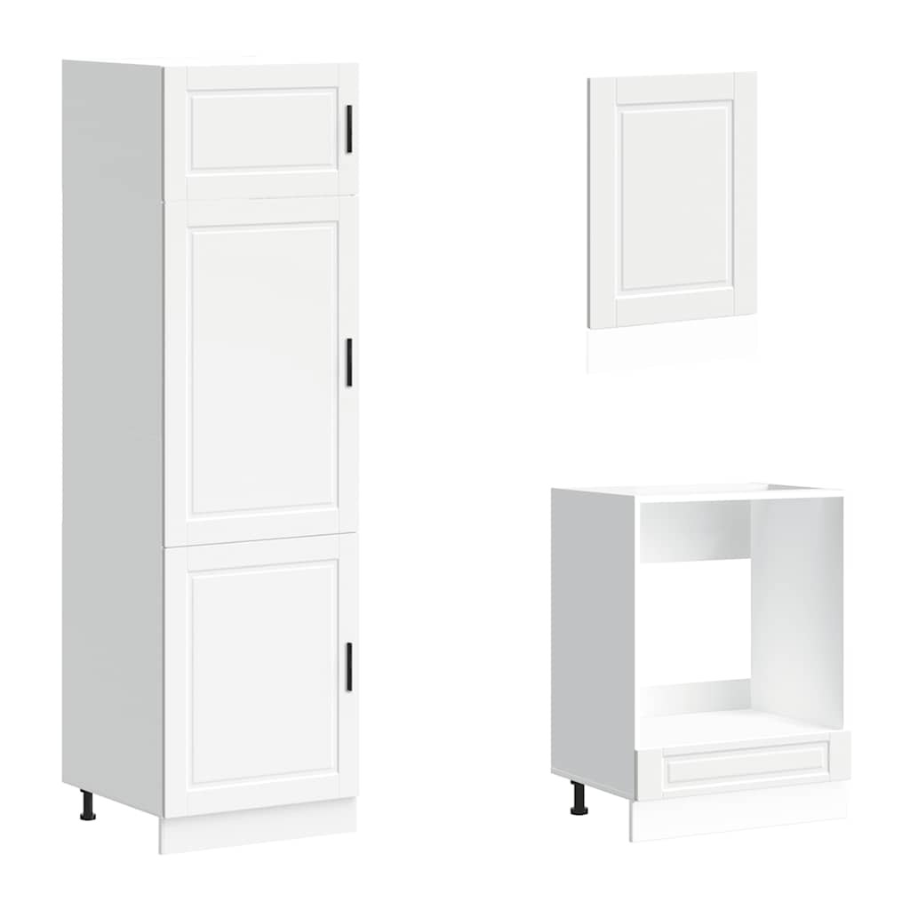 7 Piece Kitchen Cabinet Set Porto White Engineered Wood