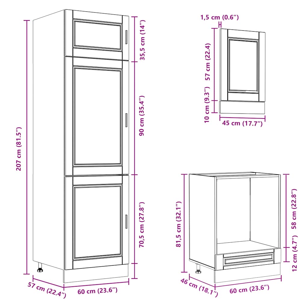 7 Piece Kitchen Cabinet Set "Porto" High Gloss White Engineered Wood