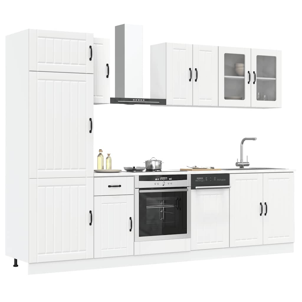 8 Piece Kitchen Cabinet Set Lucca White Engineered Wood