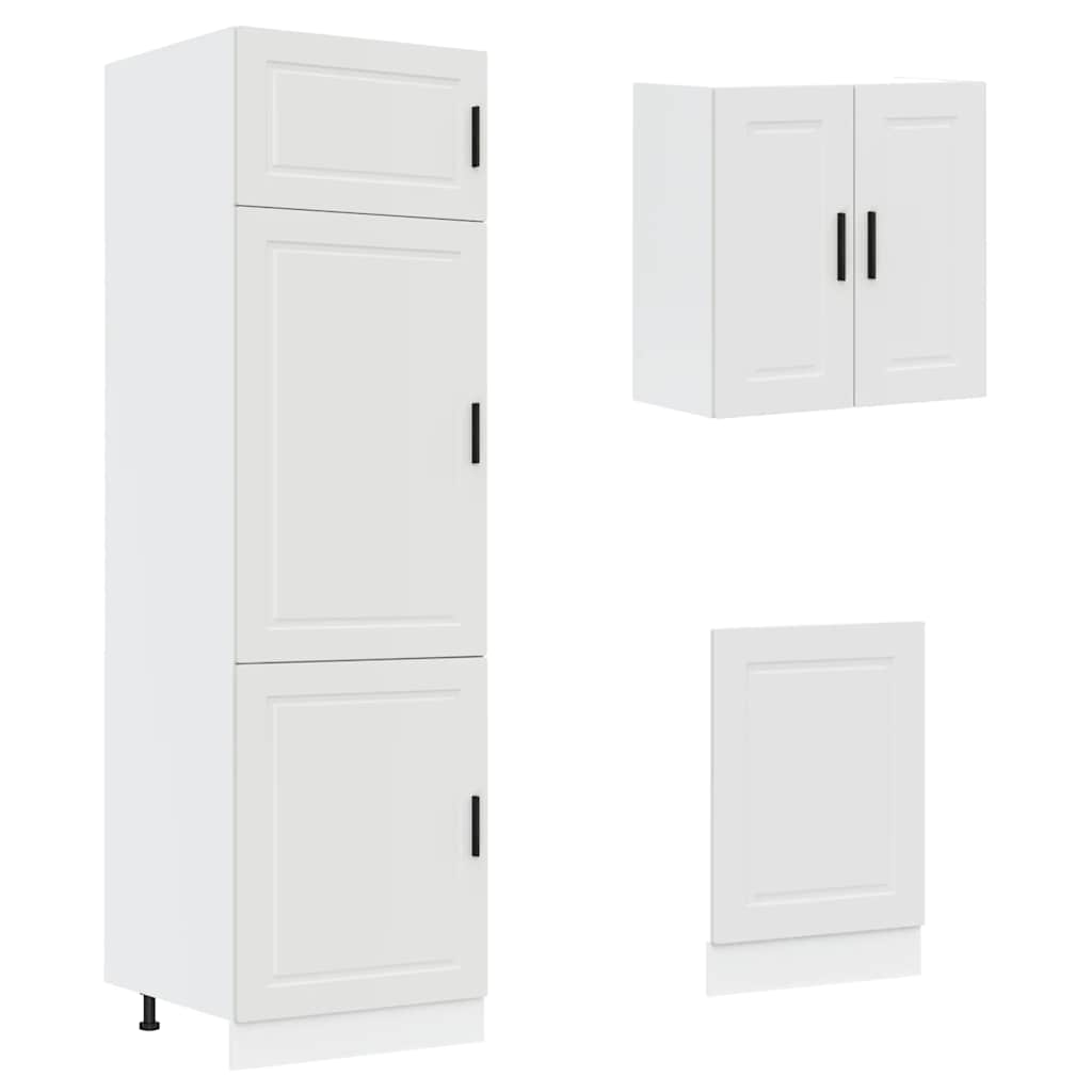 8 Piece Kitchen Cabinet Set "Porto" White Engineered Wood