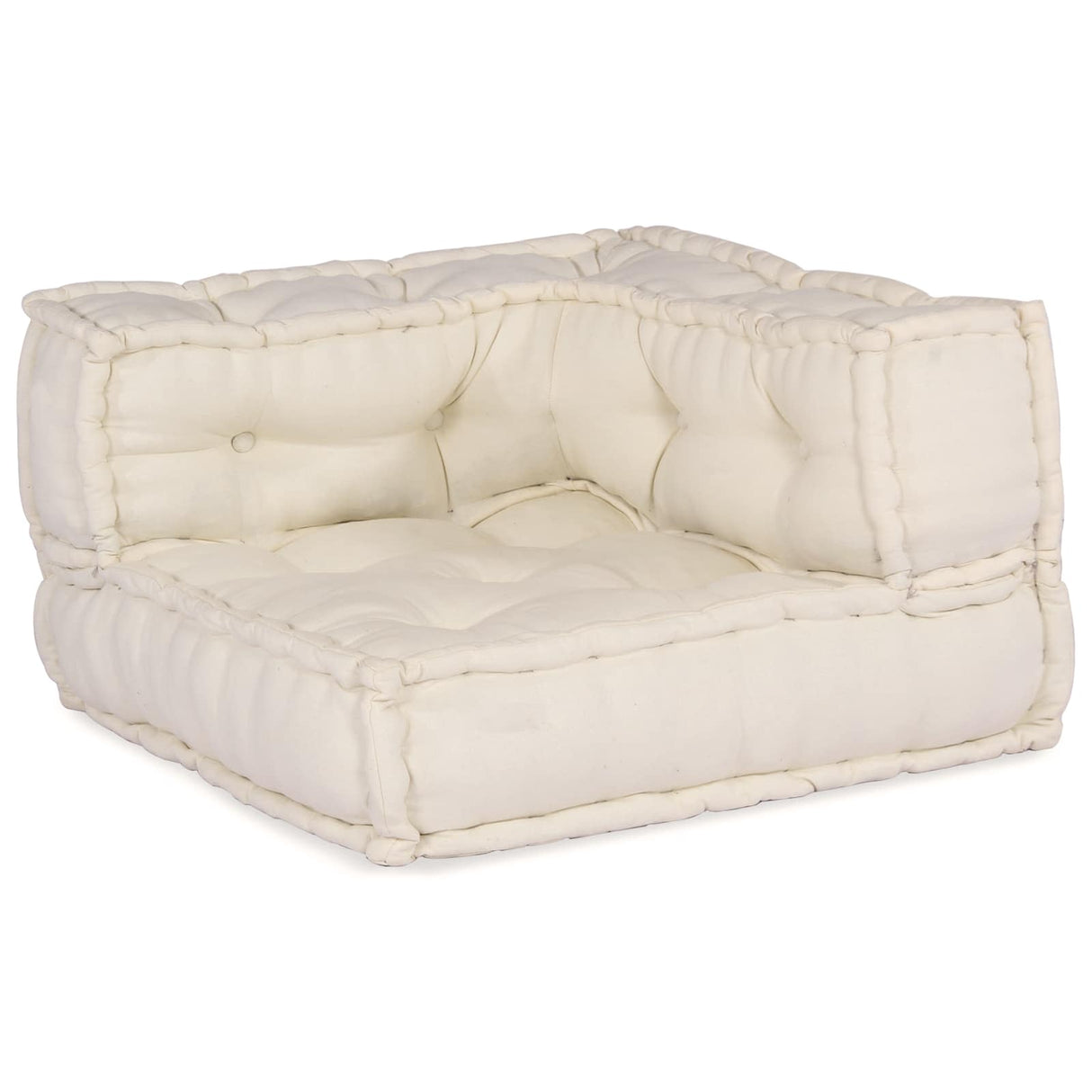 Modular Patchwork Sofa 4 pcs Cream Fabric
