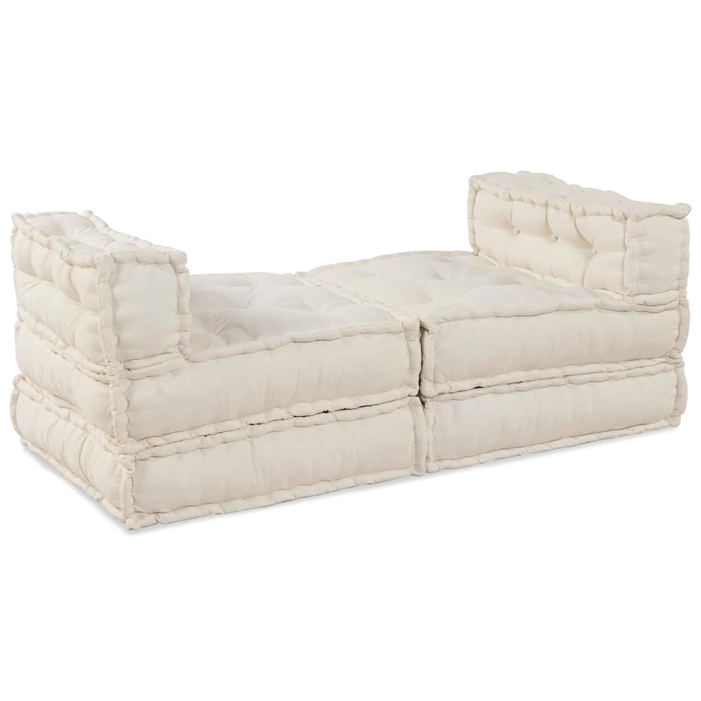 Modular Sofa 4 pcs Cream Fabric