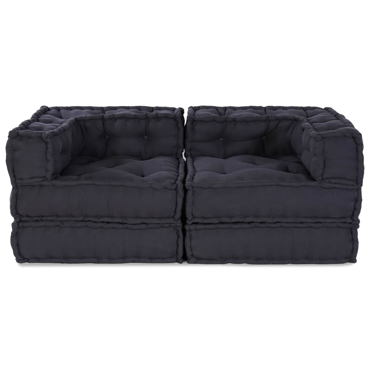 Modular Patchwork Sofa 2 pcs Anthracite 140 x 70 x 56 cm Fabric