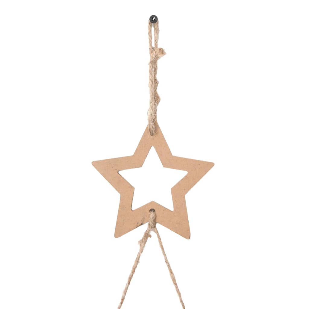 ?Hanging Christmas Trees with Top Stars 2 pcs 42x90 cm Natural Branch